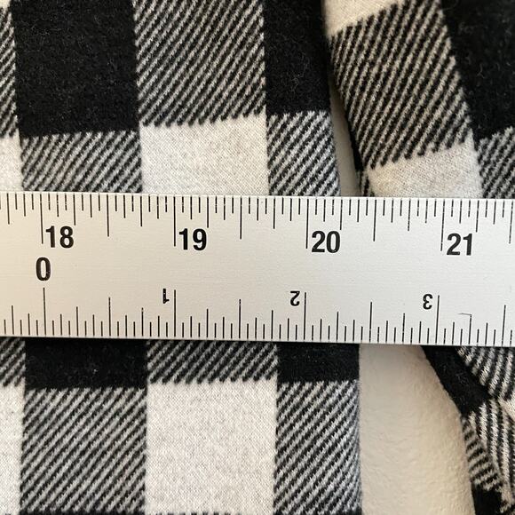 Talbots Dress Women L Black Gingham Plaid Sheath Midi Knit Mock Neck Long Sleeve - Picture 7 of 9